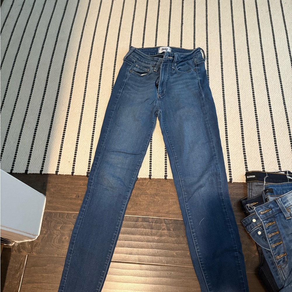 PAIGE Women's Dark Blue Skinny Jeans